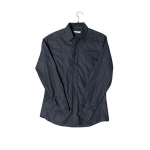 Versace Collection Men's Button Up Shirt Black 100% Cotton Made in Italy Size 40